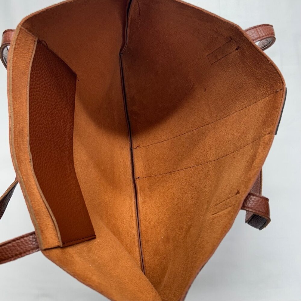 VINCE CAMUTO Tumbled Brown Vegan Leather Tote - Picture 4 of 13